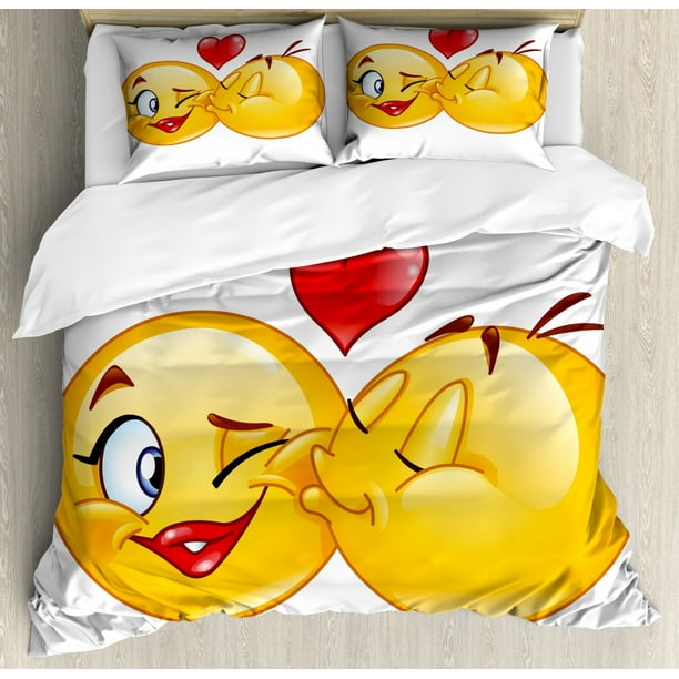 Christmas Emoji Icons 2 Sided Smiley Face Emotion Reversible Duvet Quilt Cover 